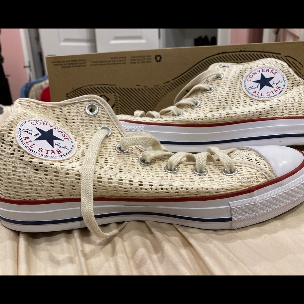 Cream colored converse
